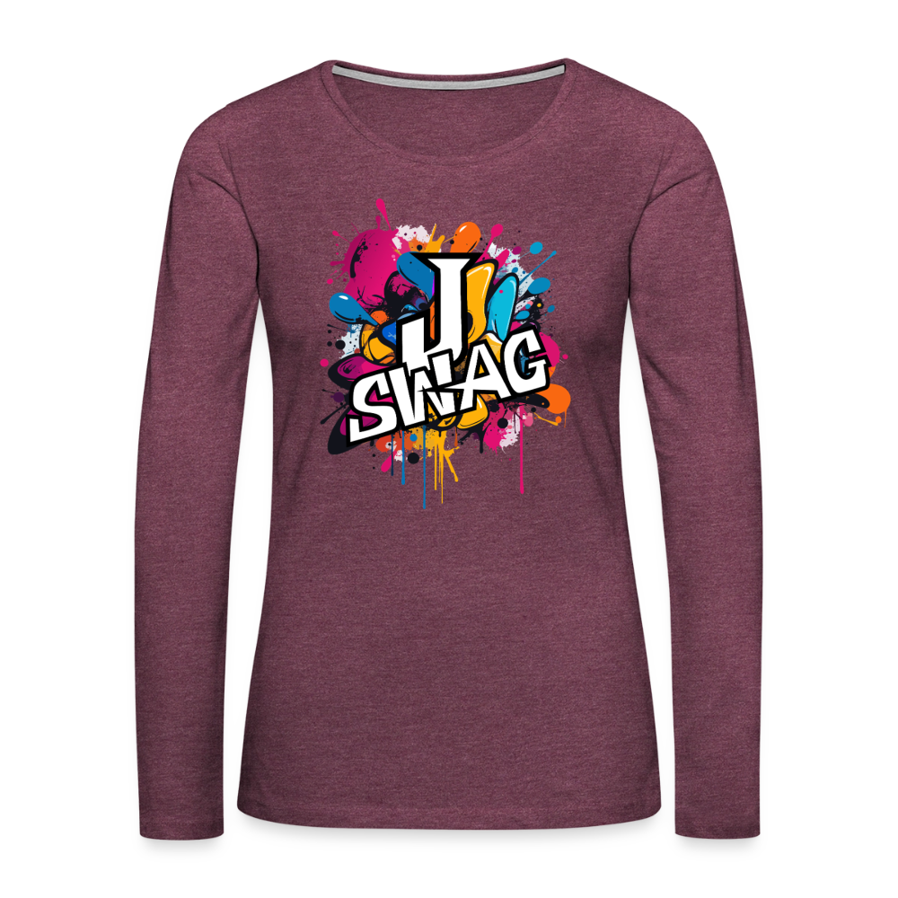 Jswag Logo  Women's Premium Long Sleeve T-Shirt - heather burgundy