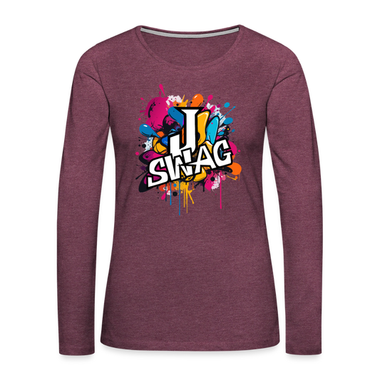 Jswag Logo  Women's Premium Long Sleeve T-Shirt - heather burgundy
