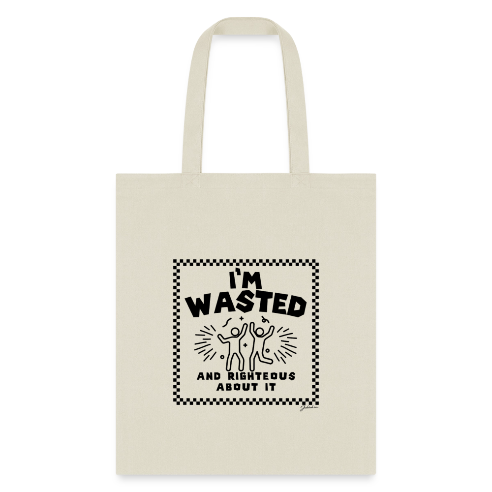 Wasted & Righteous Tote Bag - natural