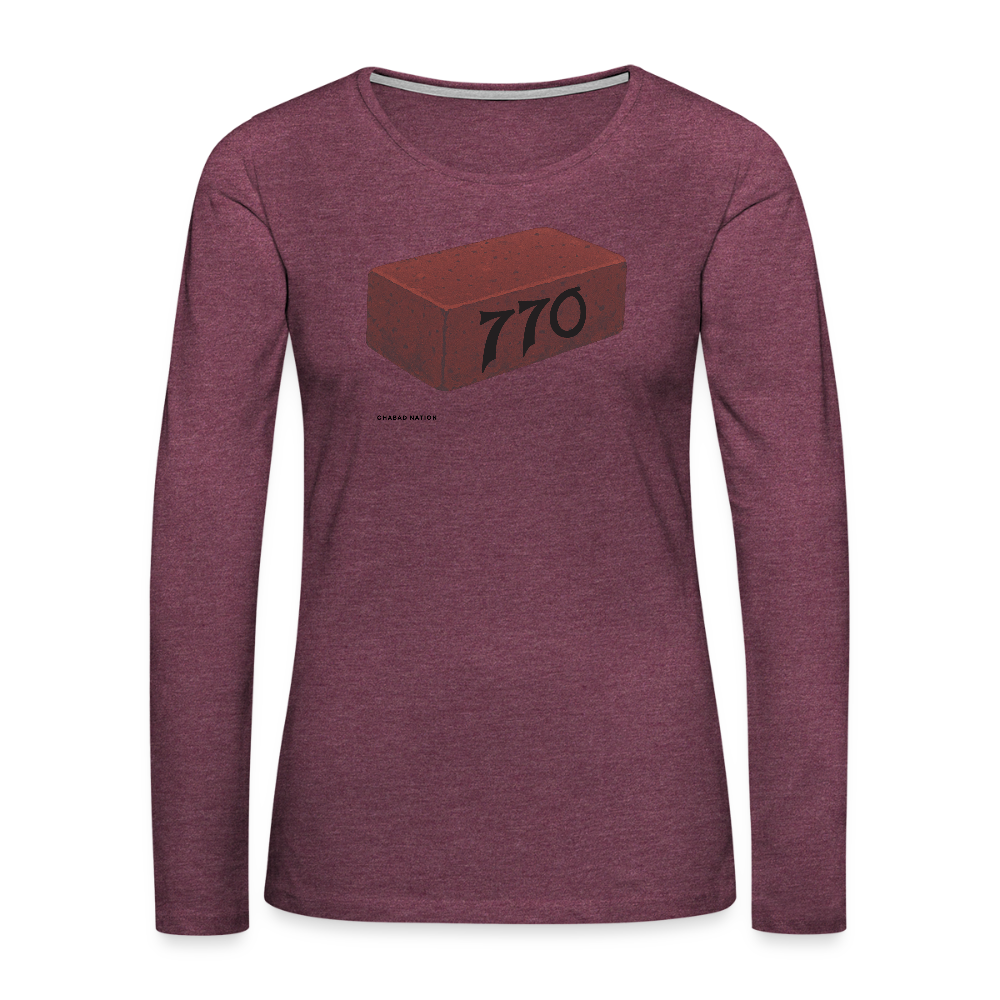 770 Solid Brick Women's Premium Long Sleeve T-Shirt - heather burgundy