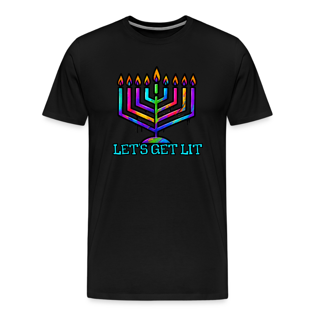 Let's Get Lit Chabad Menorah Men's Premium T-Shirt - black