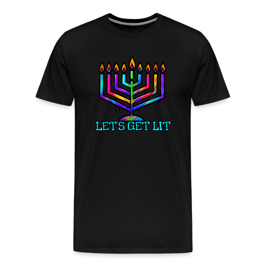 Let's Get Lit Chabad Menorah Men's Premium T-Shirt - black