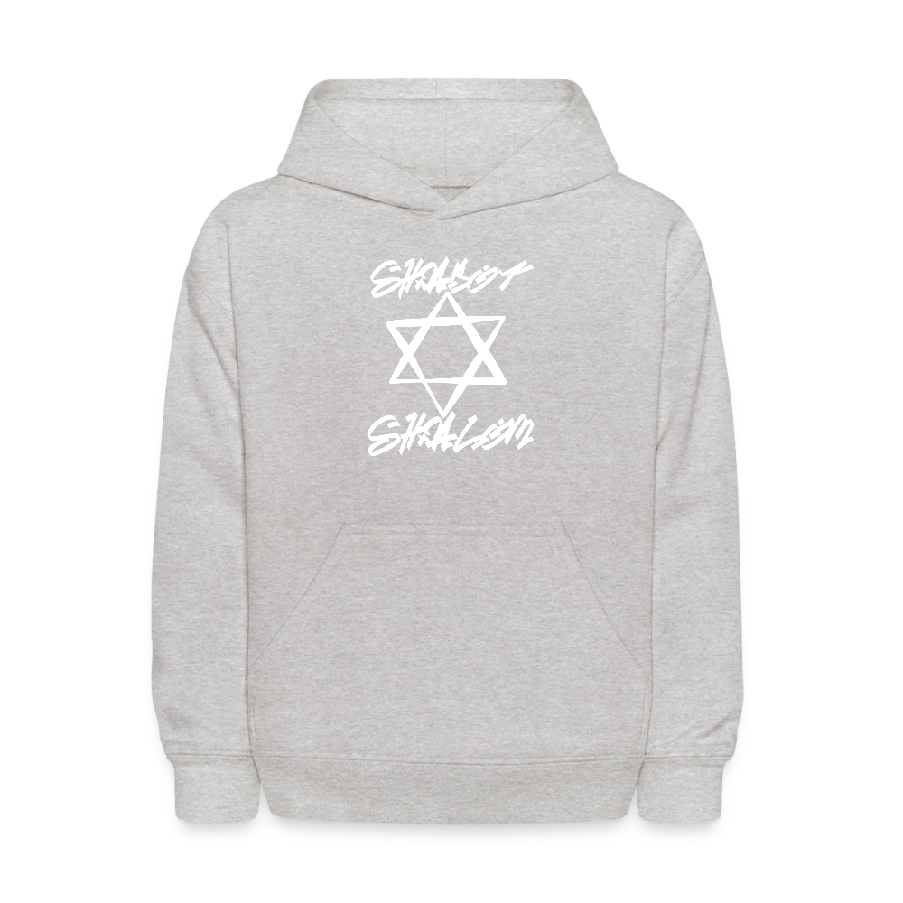 Shabbat Shalom Graffiti Light Star Kids' Hoodie - heather gray