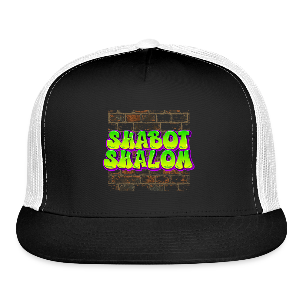 Shabot Shalom Brick 770 Graffiti Trucker Hat - black/white