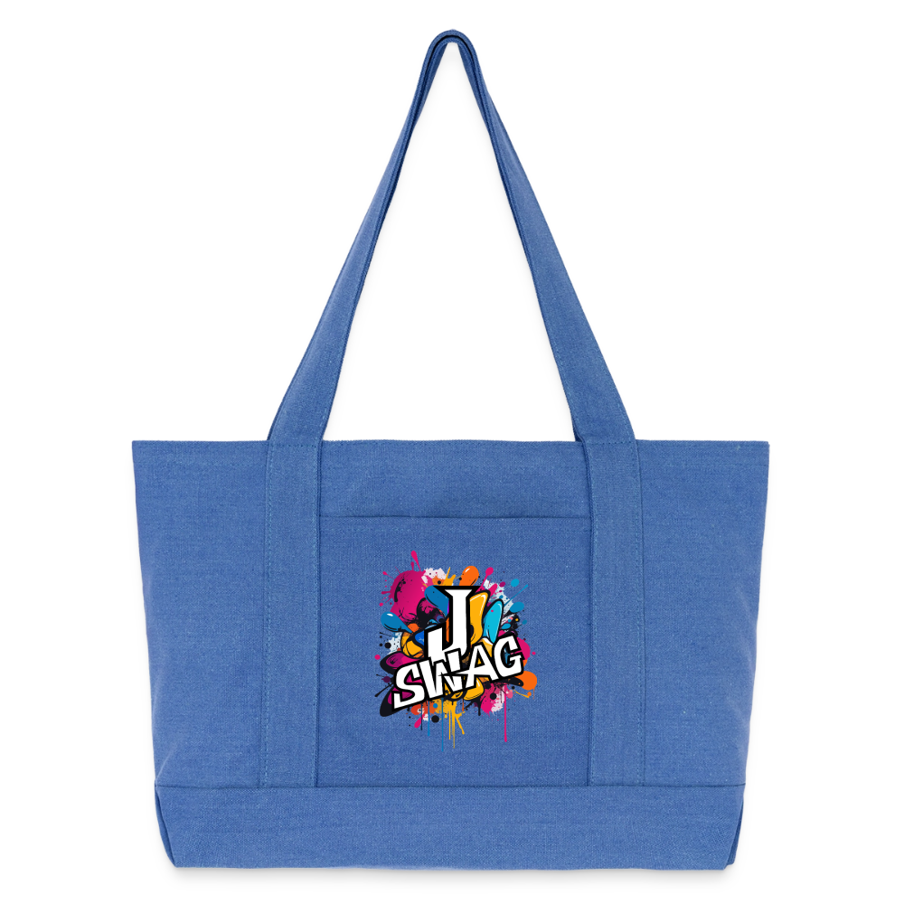 Jswag Logo  Cotton Pigment Dyed Tote Bag - periwinkle blue