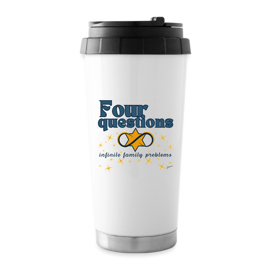 Four Questions 16 oz Travel Mug - white