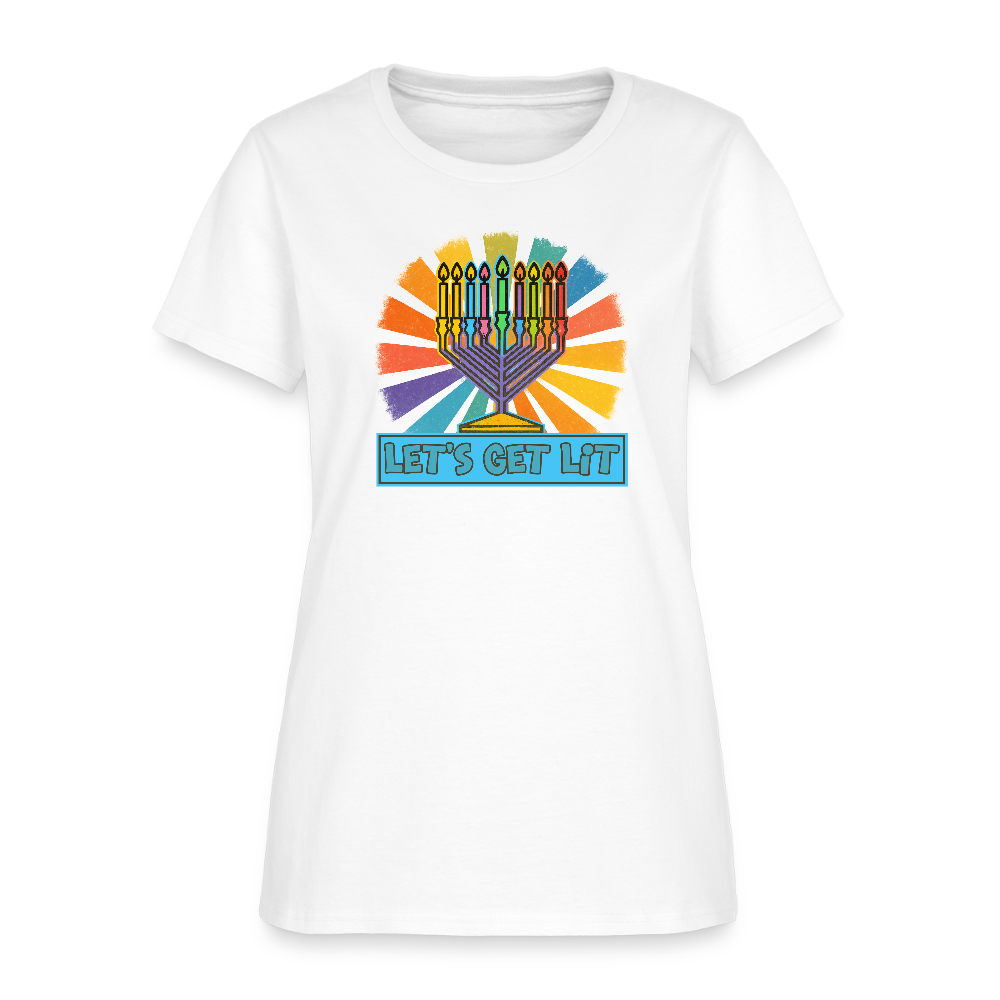 Radiant Retro Let's Get Lit Women's T-Shirt - white