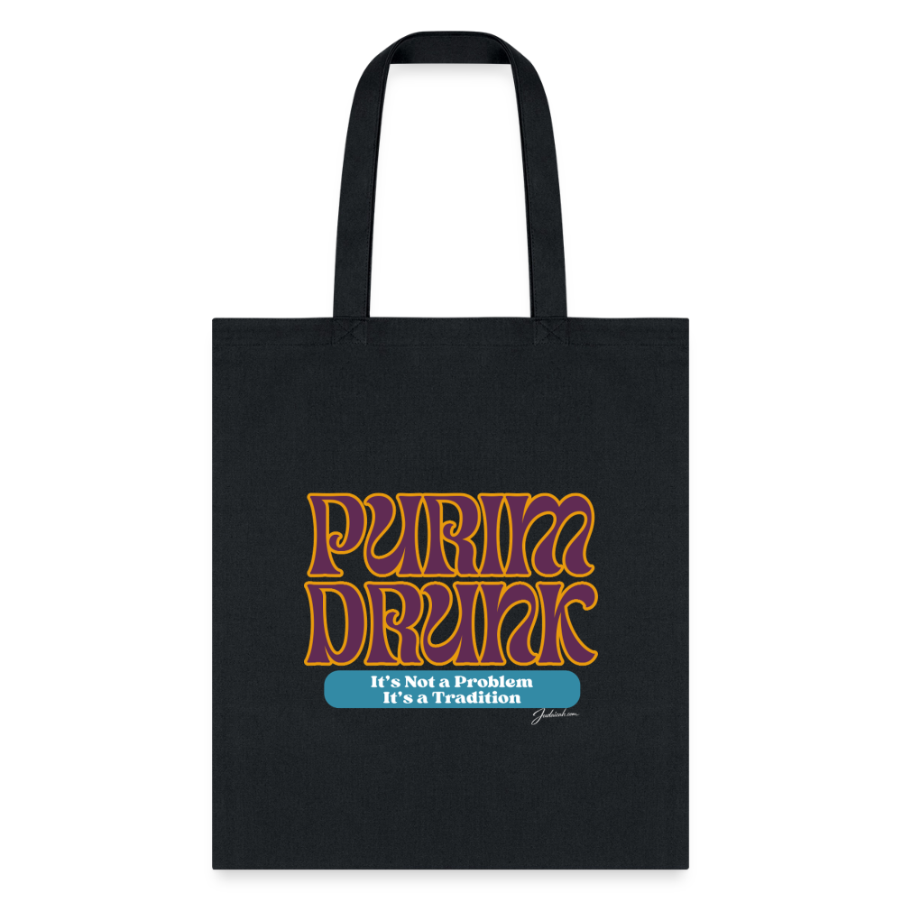Purim Drunk Tote Bag - black