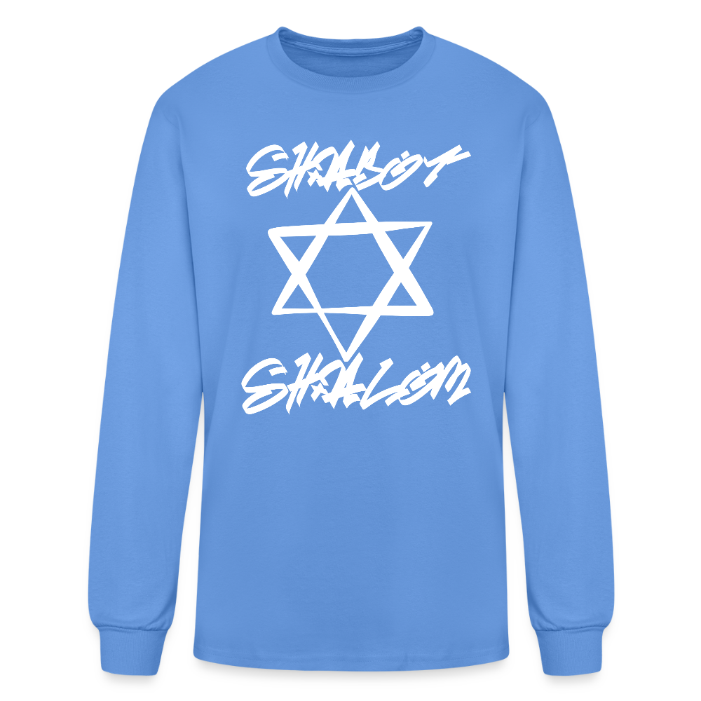 Shabbat Shalom Graffiti Light Star Men's Long Sleeve T-Shirt - carolina blue
