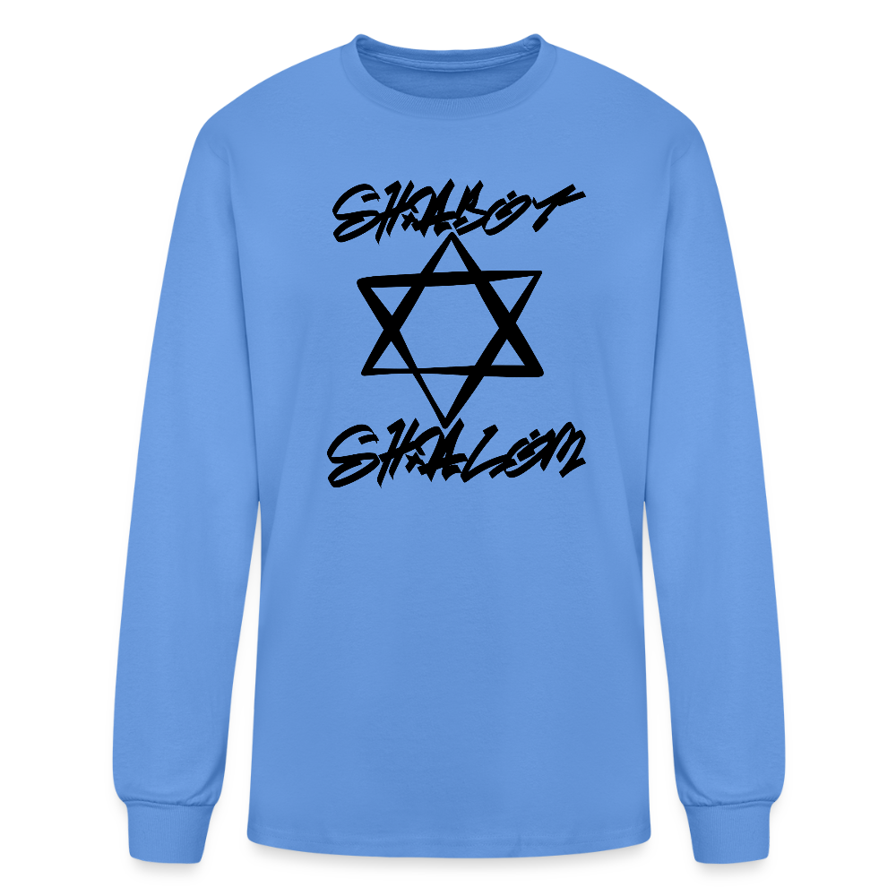 Shabbath Shalom Graffiti Star Men's Long Sleeve T-Shirt - carolina blue