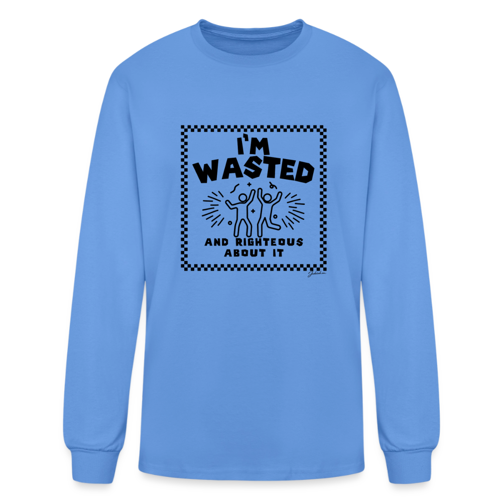 Wasted & Righteous Men's Long Sleeve T-Shirt - carolina blue