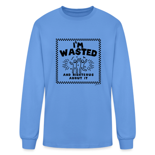 Wasted & Righteous Men's Long Sleeve T-Shirt - carolina blue