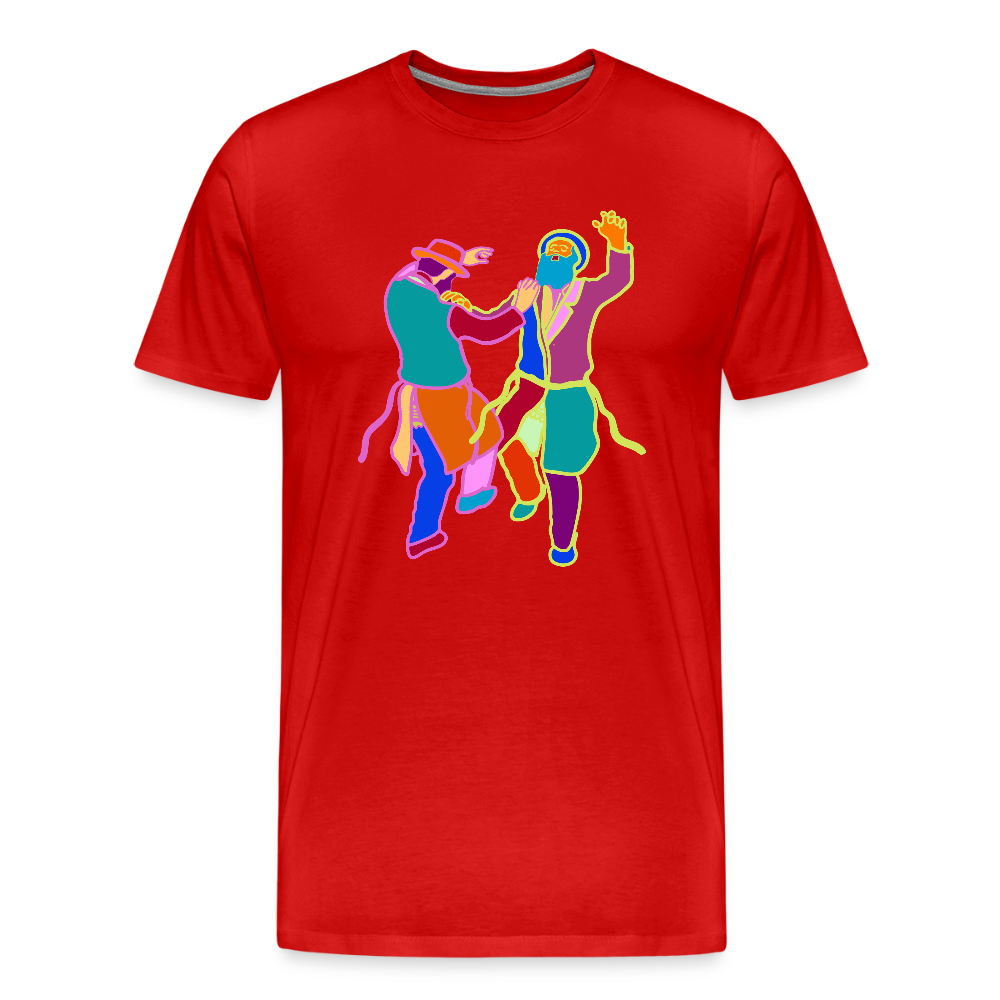 Colorful Dancing Rabbis Men's Premium T-Shirt - red