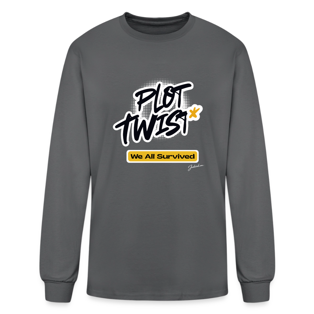 Plot Twist Men's Long Sleeve T-Shirt - charcoal