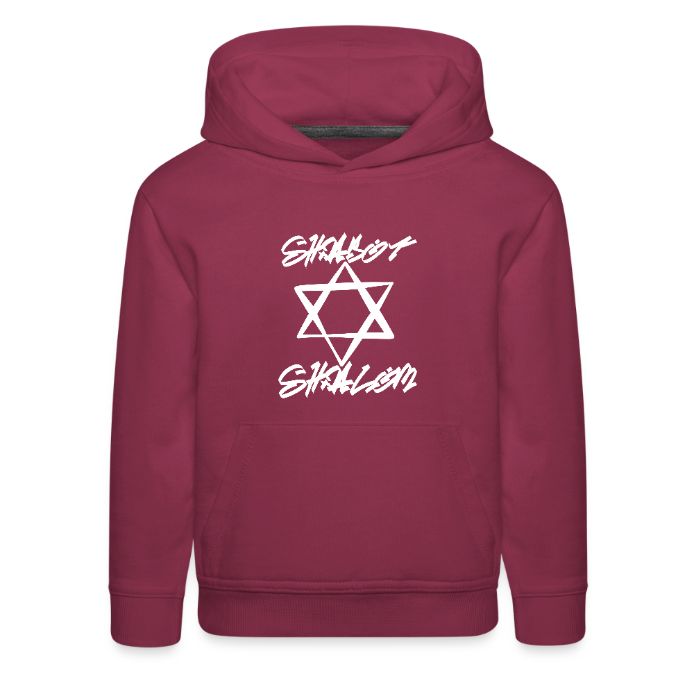 Shabbat Shalom Graffiti Light Star Kids‘ Premium Hoodie - burgundy