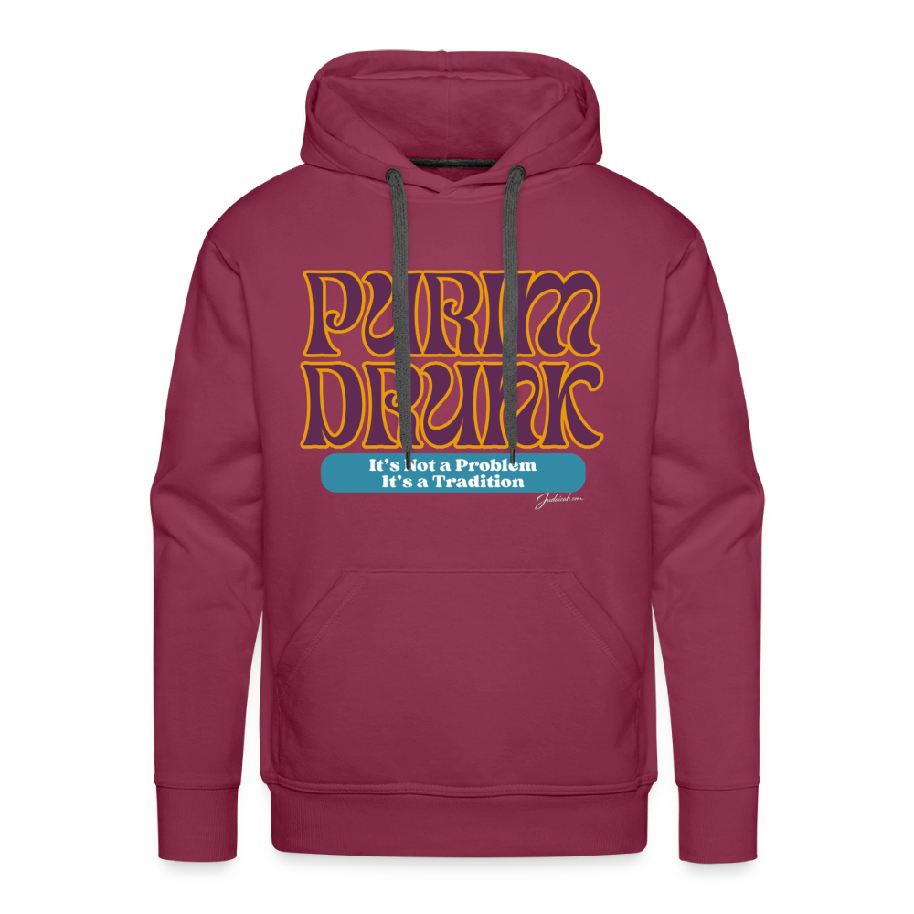 Purim Drunk Men’s Premium Hoodie - burgundy