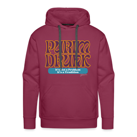 Purim Drunk Men’s Premium Hoodie - burgundy