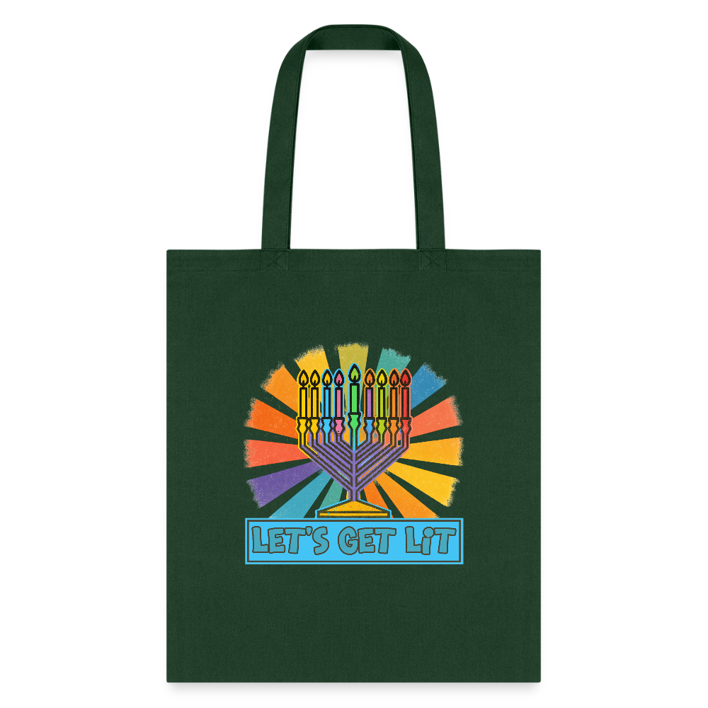 Radiant Retro Let's Get Lit Tote Bag - forest green