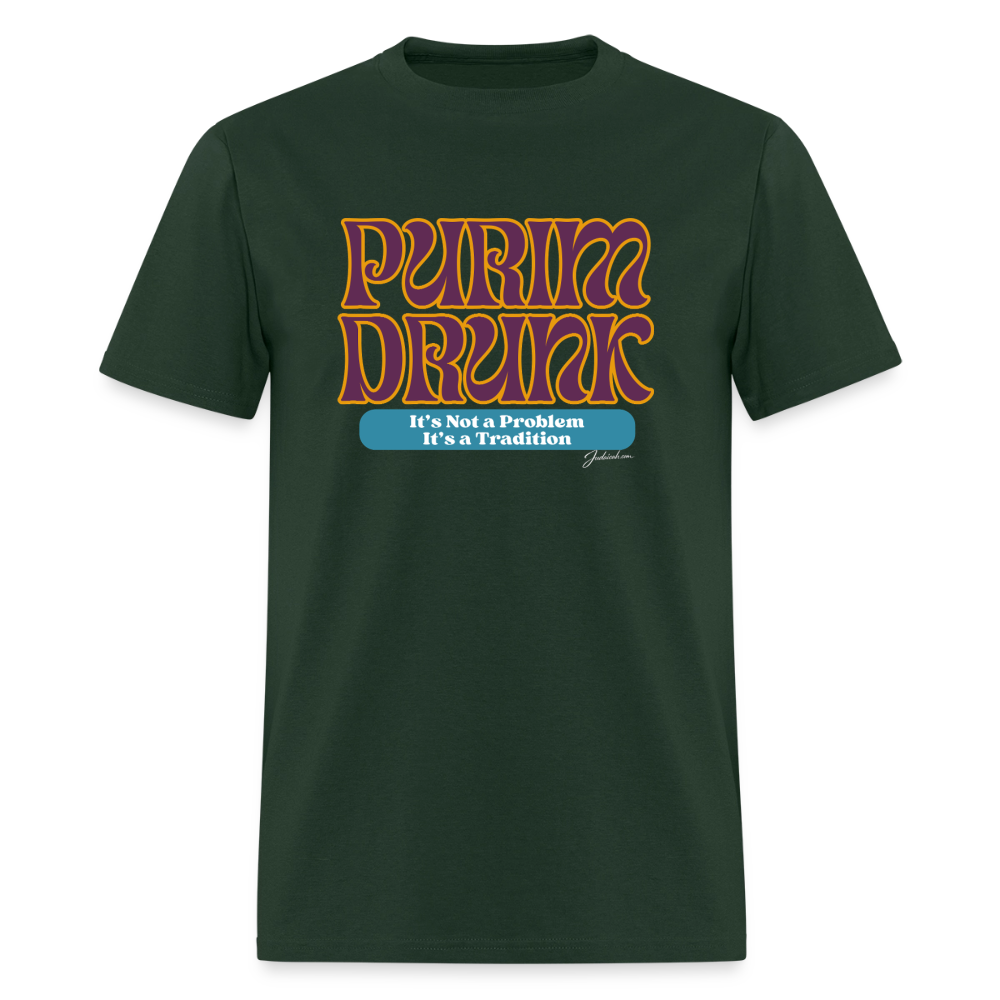 Purim Drunk Men's T-Shirt | GILDAN 5000 - forest green