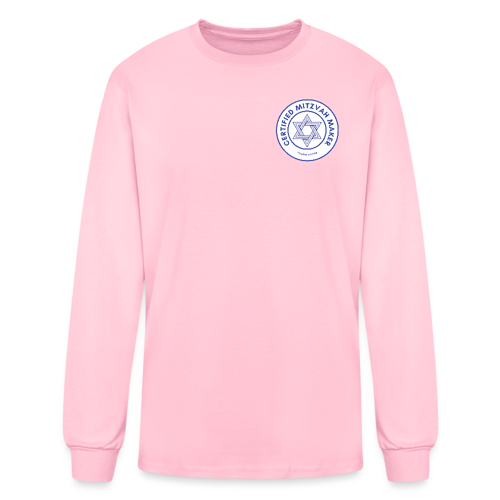 Certified Mitzvah Maker Badge Men's Long Sleeve T-Shirt - pink