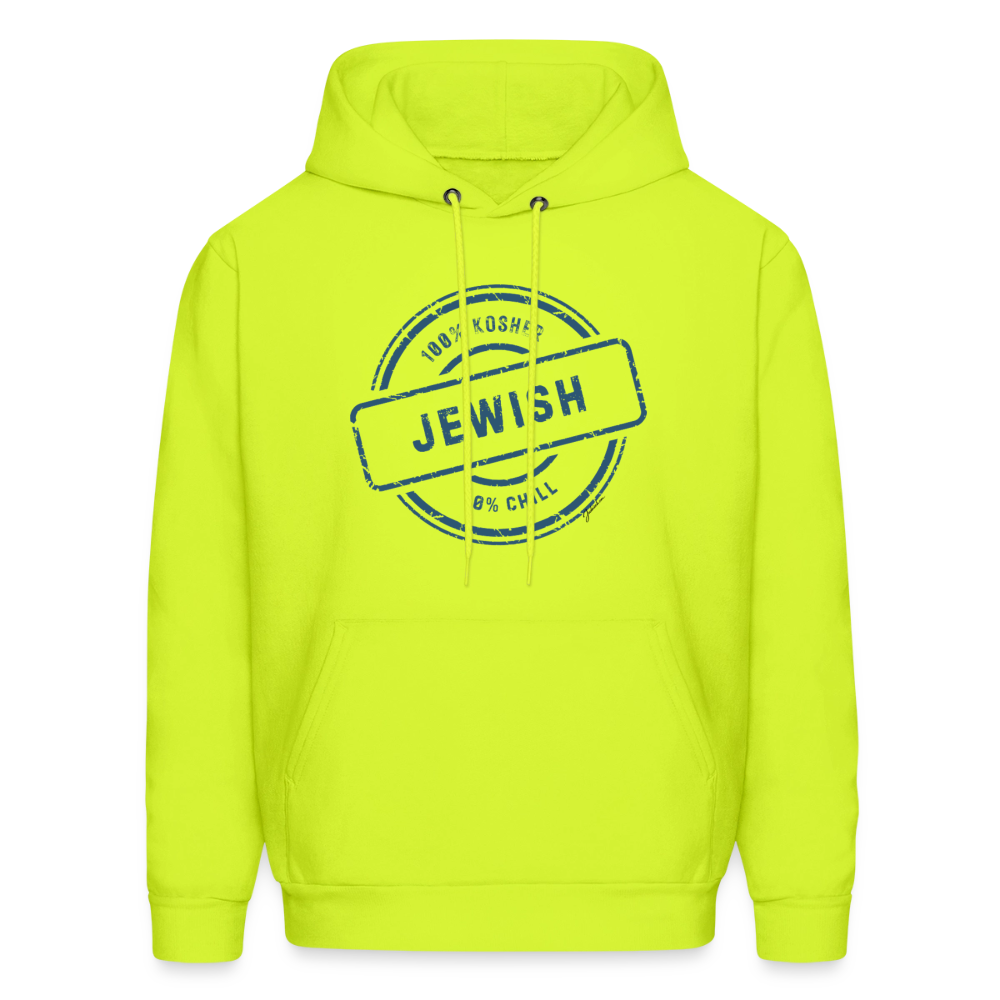 100% Jewish Men's Hoodie - safety green