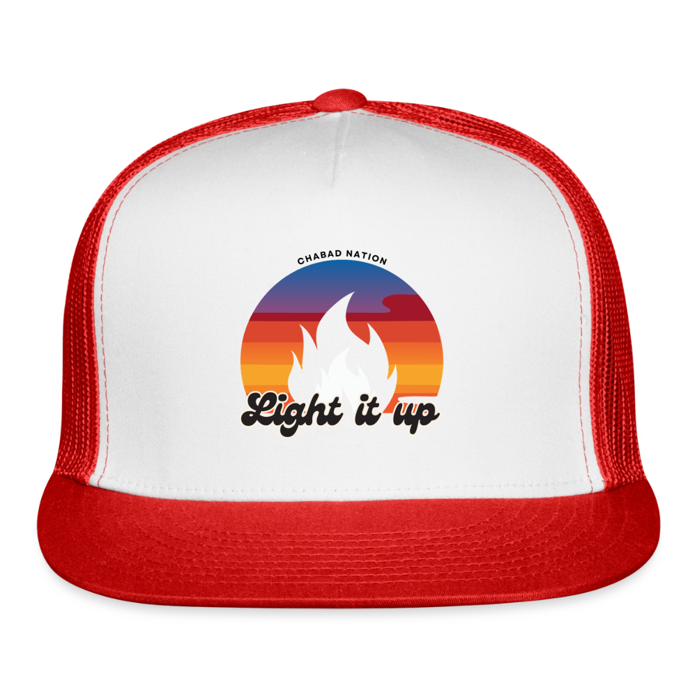 Light It Up Trucker Hat - white/red