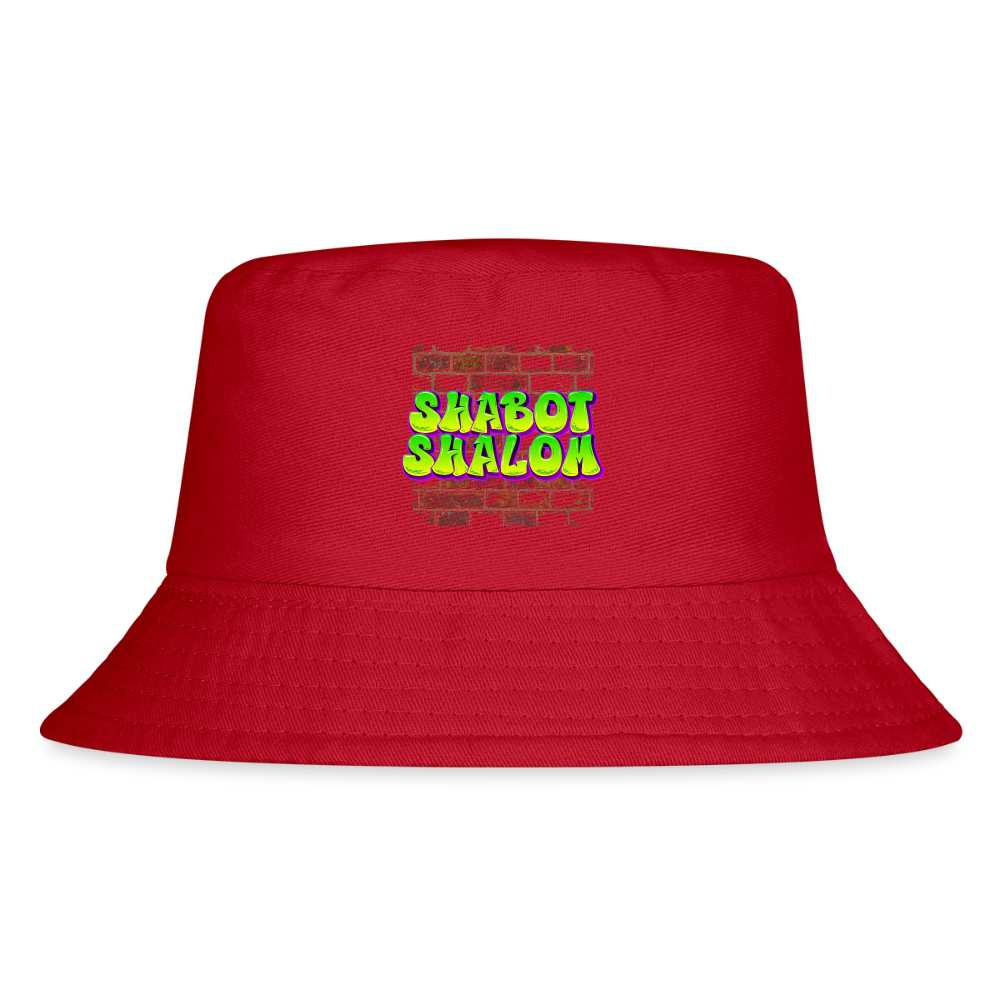 Shabot Shalom Brick 770 Graffiti Kid's Bucket Hat - red
