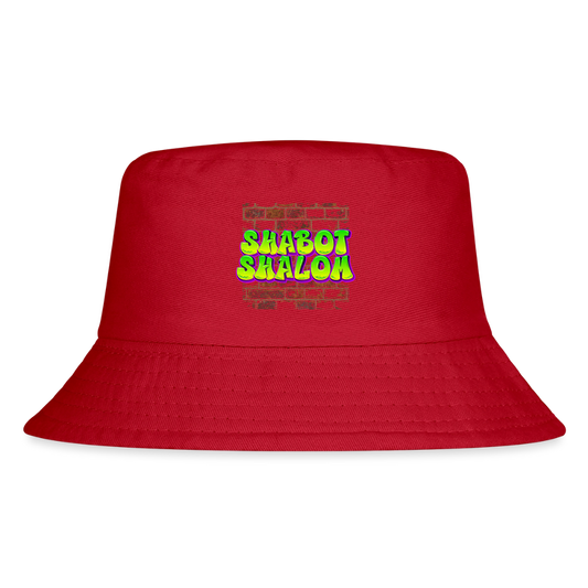 Shabot Shalom Brick 770 Graffiti Kid's Bucket Hat - red