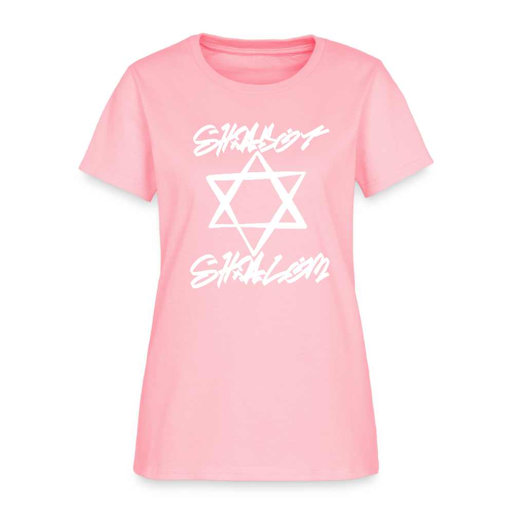 Shabbat Shalom Graffiti Light Star Women's T-Shirt - pink