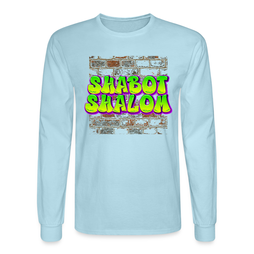 Shabot Shalom Brick 770 Graffiti Men's Long Sleeve T-Shirt - powder blue