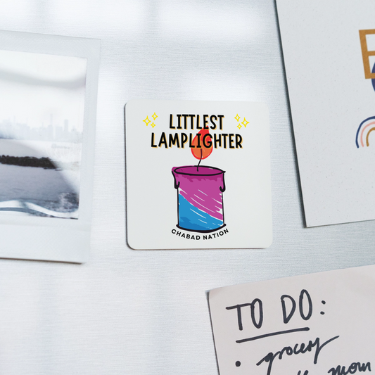 Littlest Lamplighter Square Magnet - white
