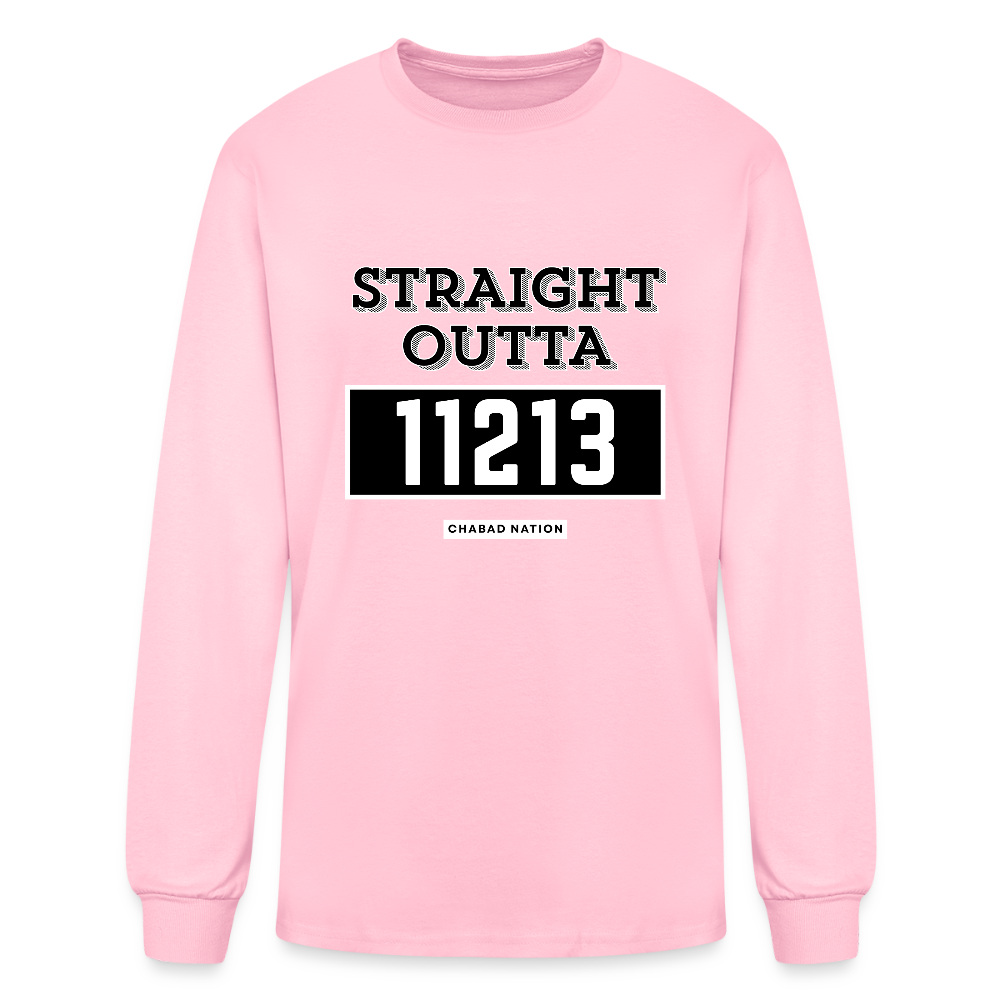 Straight Outta 11213 Men's Long Sleeve T-Shirt - pink