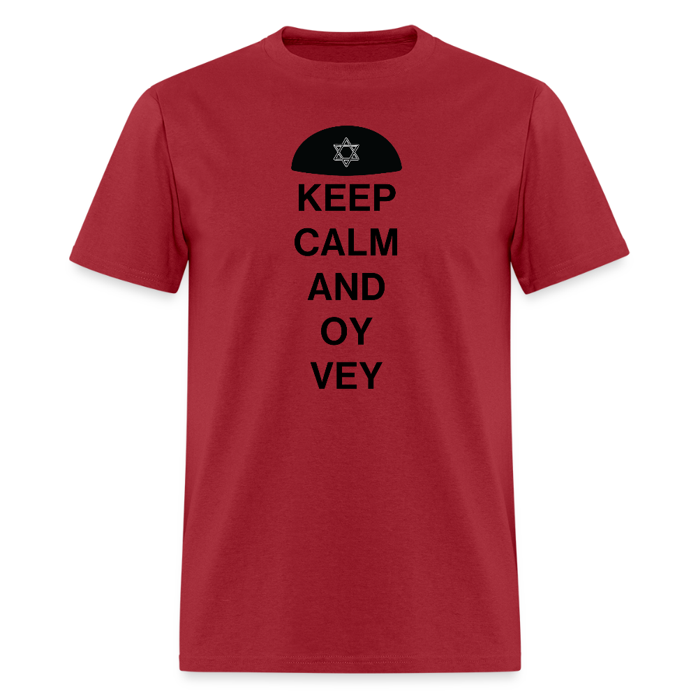 Keep Calm and Oy Vey Men's T-Shirt | GILDAN 5000 - dark red