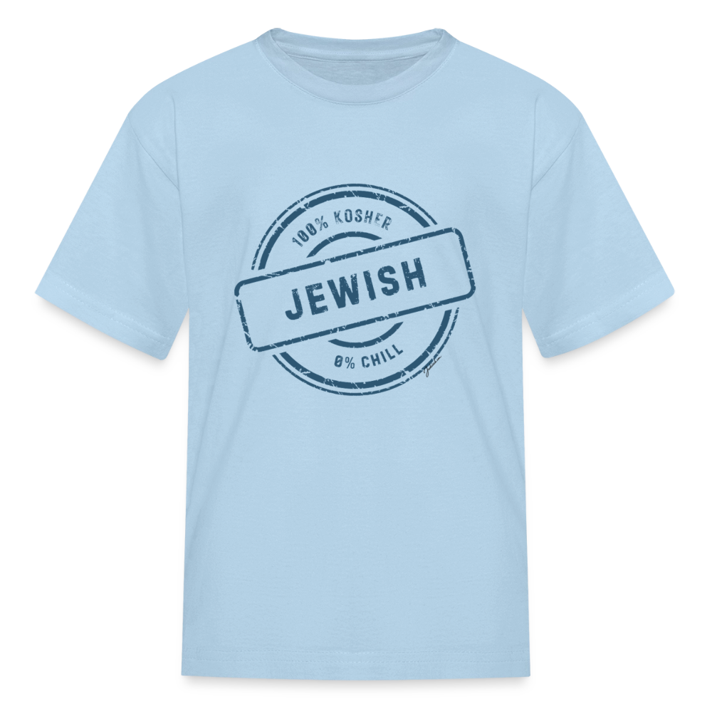 100% Jewish Kids' T-Shirt - powder blue
