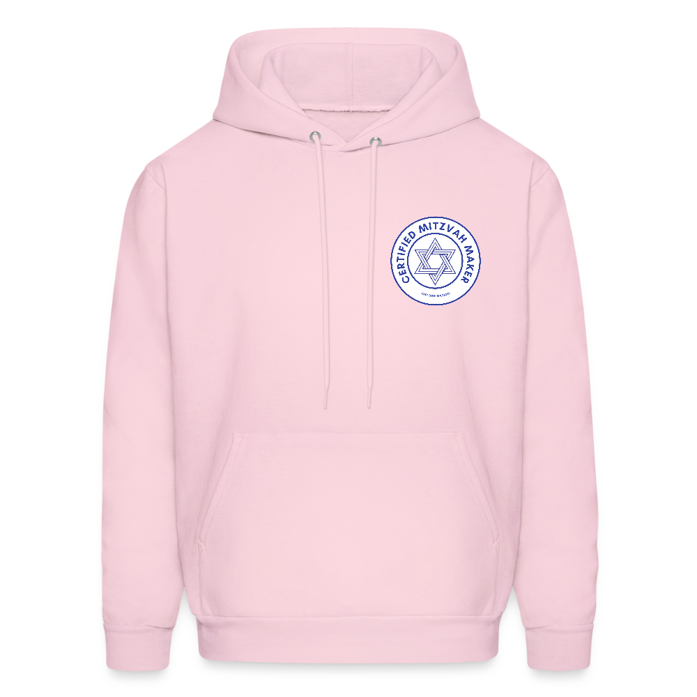 Certified Mitzvah Maker Badge Men's Hoodie - pale pink
