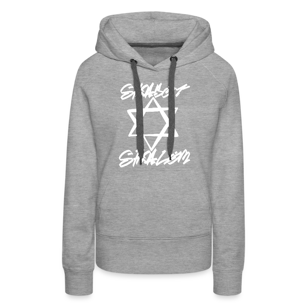 Shabbat Shalom Graffiti Light Star Women’s Premium Hoodie - heather grey