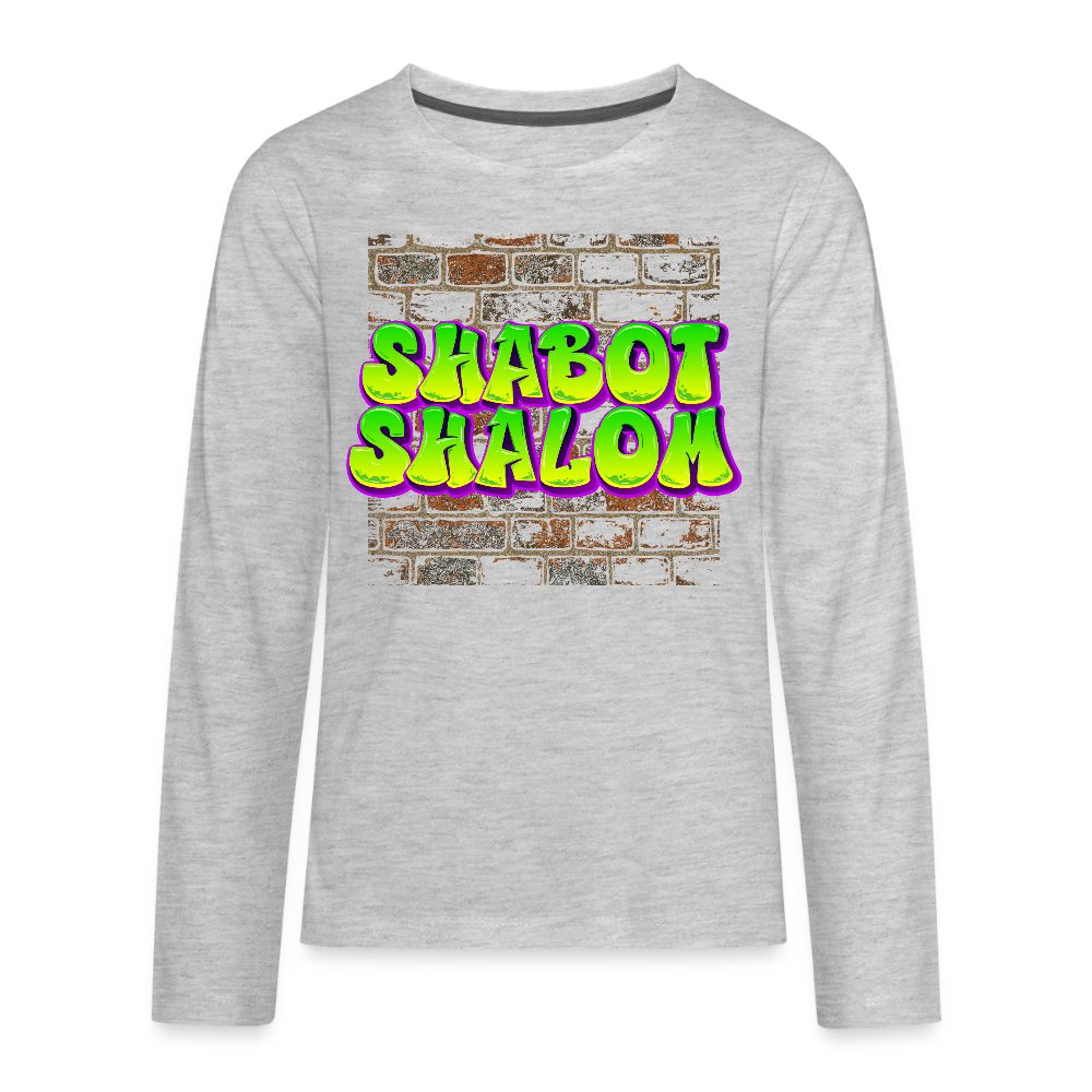 Shabot Shalom Brick 770 Graffiti Kids' Premium Long Sleeve T-Shirt - heather gray