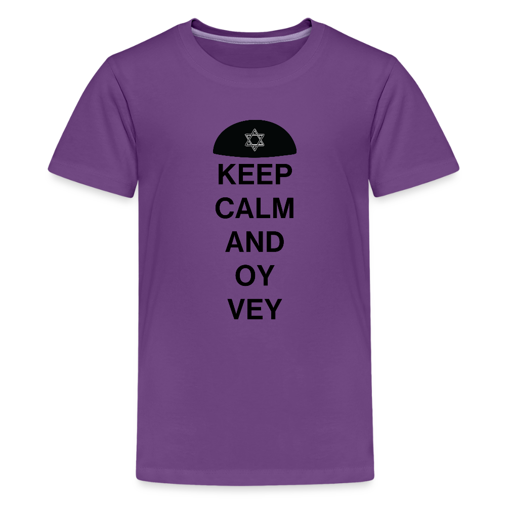 Keep Calm and Oy Vey Kids' Premium T-Shirt - purple