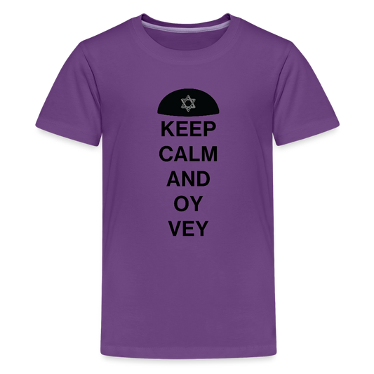 Keep Calm and Oy Vey Kids' Premium T-Shirt - purple