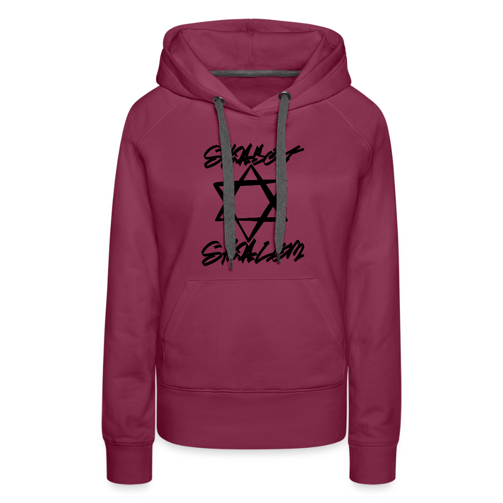Shabbat Shalom Graffiti Star Women’s Premium Hoodie - burgundy