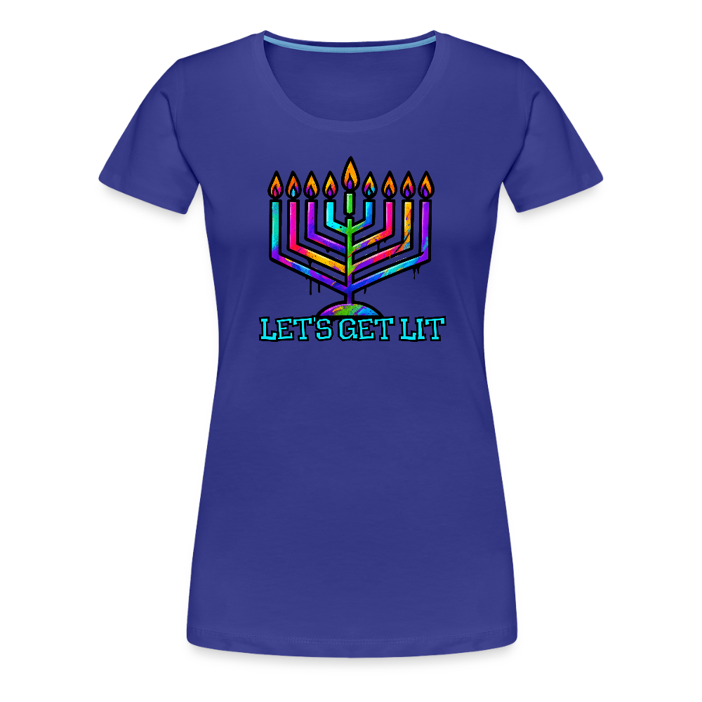 Let's Get Lit Chabad Menorah Women’s Premium T-Shirt - royal blue