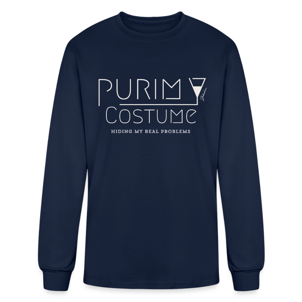Purim Costume Men's Long Sleeve T-Shirt - navy