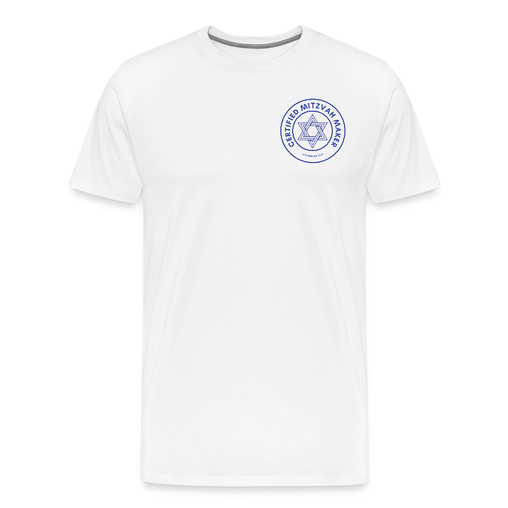Certified Mitzvah Maker Badge Men's Premium T-Shirt - white