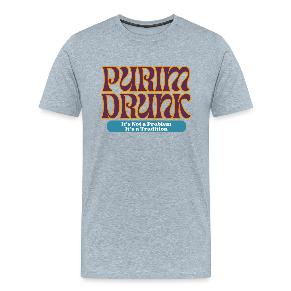 Purim Drunk Men's Premium T-Shirt - heather ice blue