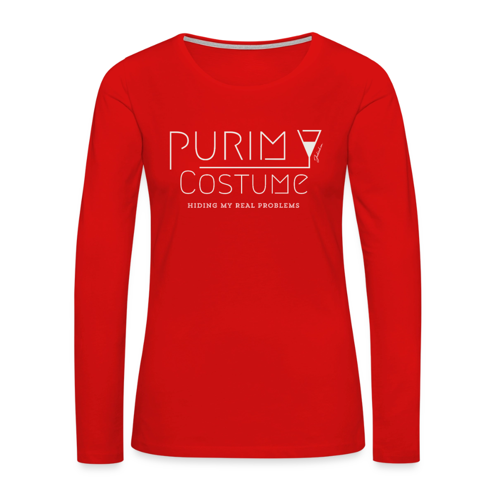 Purim Costume Women's Premium Long Sleeve T-Shirt - red