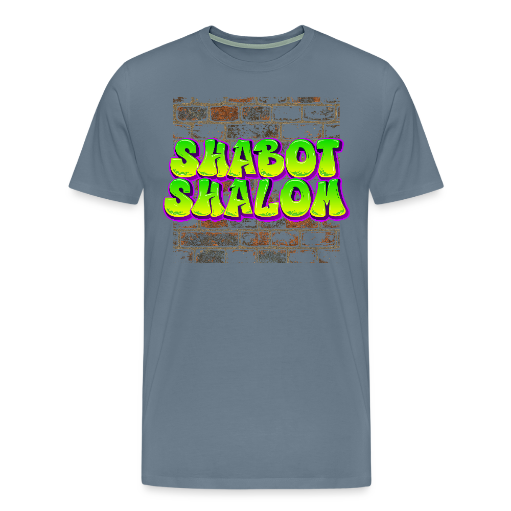 Shabot Shalom Brick 770 Graffiti Men's Premium T-Shirt - steel blue