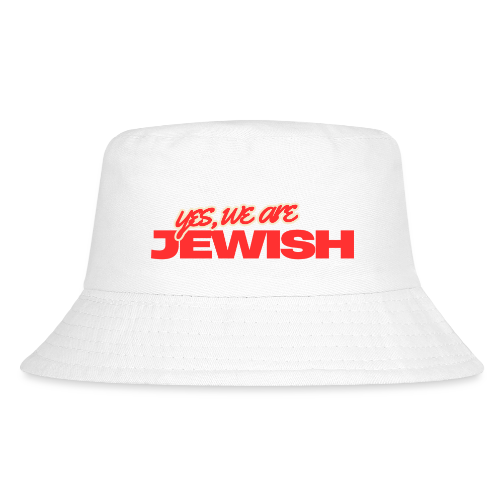 Yes, We're Jewish Kid's Bucket Hat - white