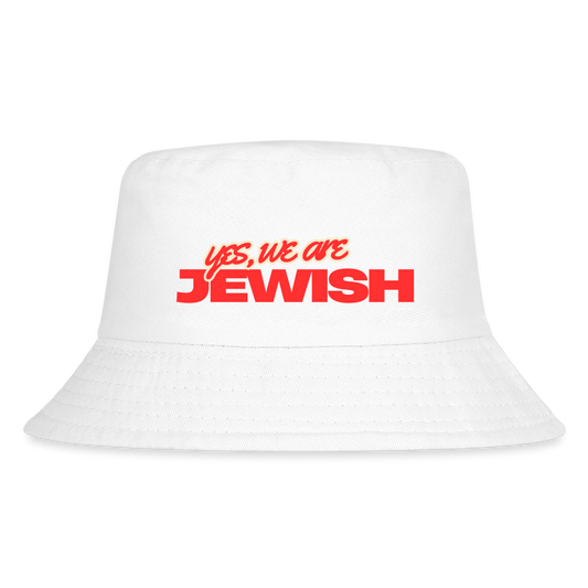 Yes, We're Jewish Kid's Bucket Hat - white