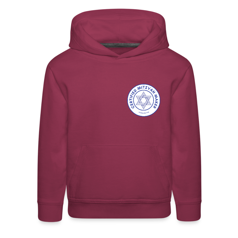 Certified Mitzvah Maker Badge Kids‘ Premium Hoodie - burgundy
