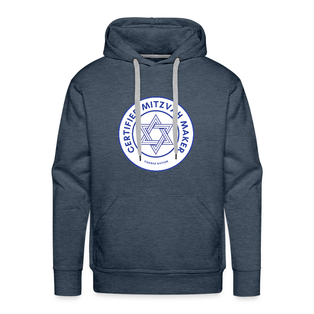 Certified Mitzvah Maker Men’s Premium Hoodie - heather denim